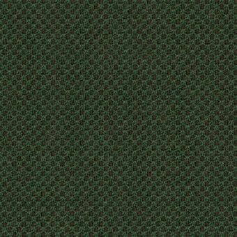 Dark green textured fabric with small, irregular perforations revealing umber undertones, displaying a subtle pixelated pattern and coarse weave.